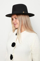 Remsa - Button Detail Straw Hat 1145 Black