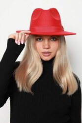 Remsa - Button Detail Straw Hat 1145 Red