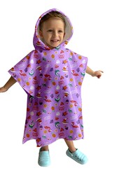 Remsa Mayo - Child Beach Pool Hooded Poncho Towel 715 Lilac