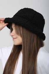 Remsa - Children's Curly Plush Bucket Hat RKŞ-Ç-10 Black