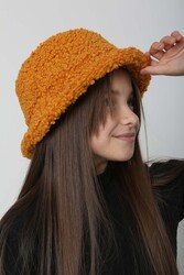 Remsa - Children's Curly Plush Bucket Hat RKŞ-Ç-10 Mustard