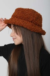 Remsa - Children's Curly Plush Bucket Hat RKŞ-Ç-10 Terracotta