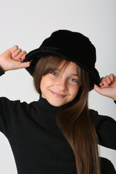 Remsa - Children's Plush Bucket Hat RKŞ-Ç-01 Black