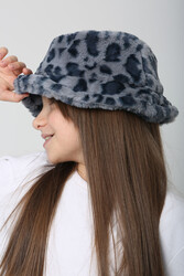 Remsa - Children's Plush Bucket Hat RKŞ-Ç-01 Blue Leopard