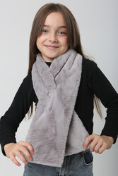 Remsa - Children's Plush Scarf Neck Warmer RKB-Ç-01 Dark Gray