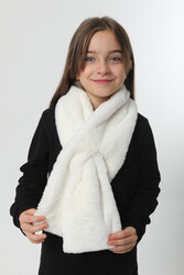 Remsa - Children's Plush Scarf Neck Warmer RKB-Ç-01 Ecru