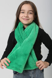 Remsa - Children's Plush Scarf Neck Warmer RKB-Ç-01 Green