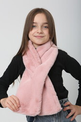 Remsa - Children's Plush Scarf Neck Warmer RKB-Ç-01 Pink