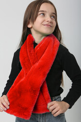 Remsa - Children's Plush Scarf Neckwarmer RKB-Ç-01 Red