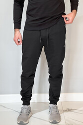 Remsa - Elastic Cuff and Waist Men's Sweatpants with 3 Pockets 3703 Black