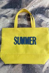 Remsa Mayo - Embroidered Summer Beach Bag Yellow