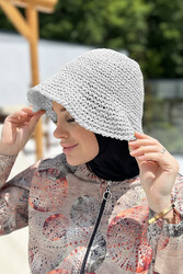 Remsa Mayo - Hand-Knitted Straw Hat RŞ-83 White