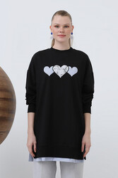 Remsa - Heart Detail Sweat Tunic 10637 Black