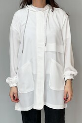 Remsa - Hooded Detail Tunic 3191 Ecru