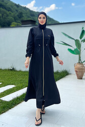 Remsa Mayo - Long Full Length Parachute Fully Covered Hijab Swimsuit Chaand 1267 Black Remsa Swimwear