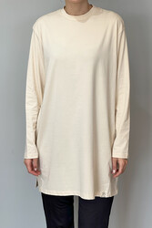 Remsa - Long Sleeve Basic T-Shirt Tunic 30726 Beige