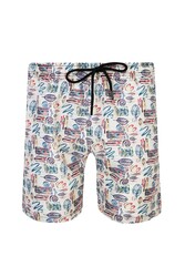 Remsa - Men's Ocean Pool Shorts Patterned Chase S262 Ecru