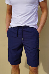 Remsa Mayo - Men's Pool Marine Cargo Pocket Shorts Plain 444 Navy Blue