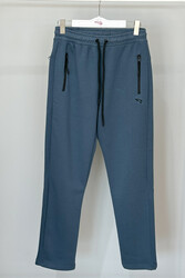 Remsa - Men's Straight-Leg Elastic Waist Fleece-Lined Sweatpants 7088 Indigo