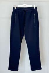 Remsa - Men's Straight-Leg Elastic Waist Fleece-Lined Sweatpants 7088 Navy Blue