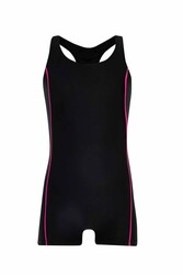 Remsa Mayo - Milana 5582 Black Girls' Swimsuit with Straps and Shorts