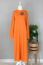 Missemramiss - Missemramiss Accessorized Comfort Dress 4327 Orange