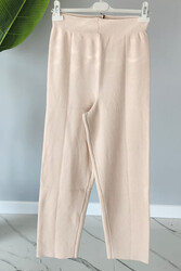 Missemramiss - Missemramiss Elegante Cotton Knitwear Trousers 4159 Stone Color