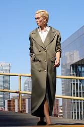 Missemramiss - Missemramiss Rosa Blazer Trench Coat 4551 Olive Green