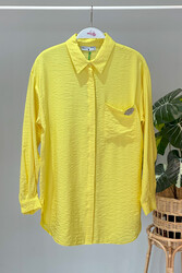 Lale Butik - Missemramiss Sea Shell Embroidered Shirt Tunic 4360 Yellow