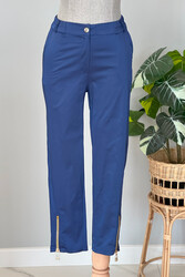 Missemramiss - Missemramiss Zippered Satin Trousers 4435 Navy Blue