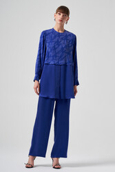 Nuss - Nuss Cupra Buttoned Pants Set 1011 Royal Blue