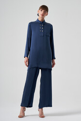 Nuss - Nuss Cupra Snap Detail Pantsuit 1012 Indigo