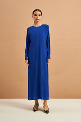 Nuss - Nuss Mercerized Line Detail Dress 400 Saks Blue