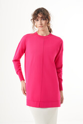 Nuss - Nuss Mercerized Short Tunic Blouse 1201 Fuchsia