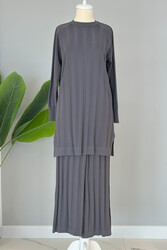 Remsa - Nuss Mercerized Thick Ribbed Pants Suit 1101 Smoke Gray