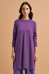 Nuss - Nuss Mercerized Wrist Detailed Basic Tunic 500 Lilac