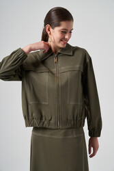 Nuss - Nuss Zippered Short Jacket 6027 Khaki