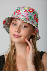 Remsa Mayo - Patterned Bucket Hat RŞ-112 02 Gray Flower