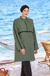 Remsa Mayo - Plus Size Full Coverage Burkini Morgan Battal 1427 Khaki