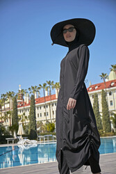 Remsa Mayo - Remsa Design Fully Covered Hijab Swimsuit Full Length Long R027 Fatma Black