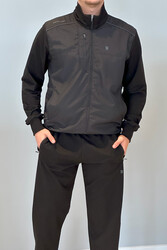 Remsa - Remsa Sports Lycra Combed Cotton Men's Tracksuit Set 6711 Black