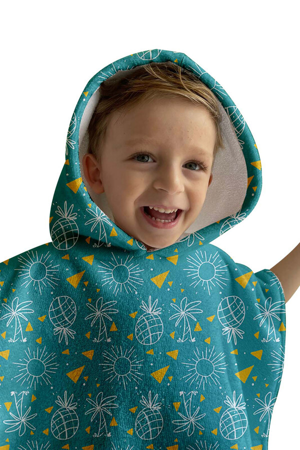 Remsa Swimsuit Kids Sea Pool Hooded Poncho Beach Towel 702 Pineapple