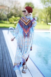 Remsa Mayo - Remsa Swimwear Patterned Kaftan Pareo on Hijab Swimsuit African