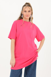 Remsa - Short Sleeve Basic T-Shirt Tunic Underwear 30727 Fuchsia