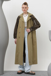 Remsa - Sleeve Parachute Zipper Detail Trench Coat 32138 Olive