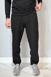 Remsa - Straight-Leg Elastic Waist Men's Sweatpants with 3 Pockets 24704 Black