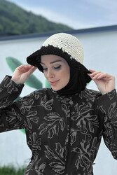 Remsa Mayo - The Hand-Knitted Straw Hat RŞ-102 Beige Black