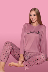 Remsa - Viskon Likralı Kadın Pijama Takımı 25300-07 Lila