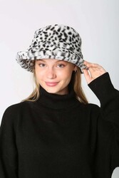 Remsa - Women’s Plush Bucket Hat RKŞ-01 Black and White Dotted