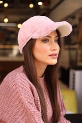  - Women's Plush Cap Hat RKŞ-06 Powder